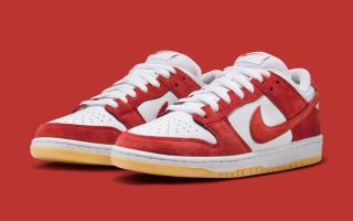 orange label nike sb dunk low red suede fj1674 600 1