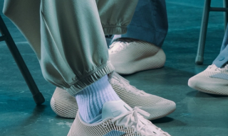 adidas ClimaCool Laced in a cream-and-silver color scheme, part of the Three Stripes' innovative 3D-printed footwear.