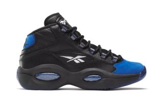 The Sneakers Reebok Question Mid Returns in Core Black and Vector Blue