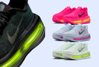 Four different Nike Vomero Premium running shoes set to release between Fall 2025 and Spring 2026.