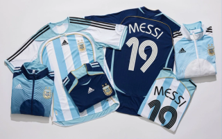 Retro apparel from adidas' Argentina Fan/Bring-Back Collection ahead of the 2026 FIFA World Cup™ tournament. Photo by Pro:Direct Soccer.