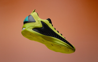 Adidas Anthony Edwards 1 Low "Preloved Lime" basketball shoe.