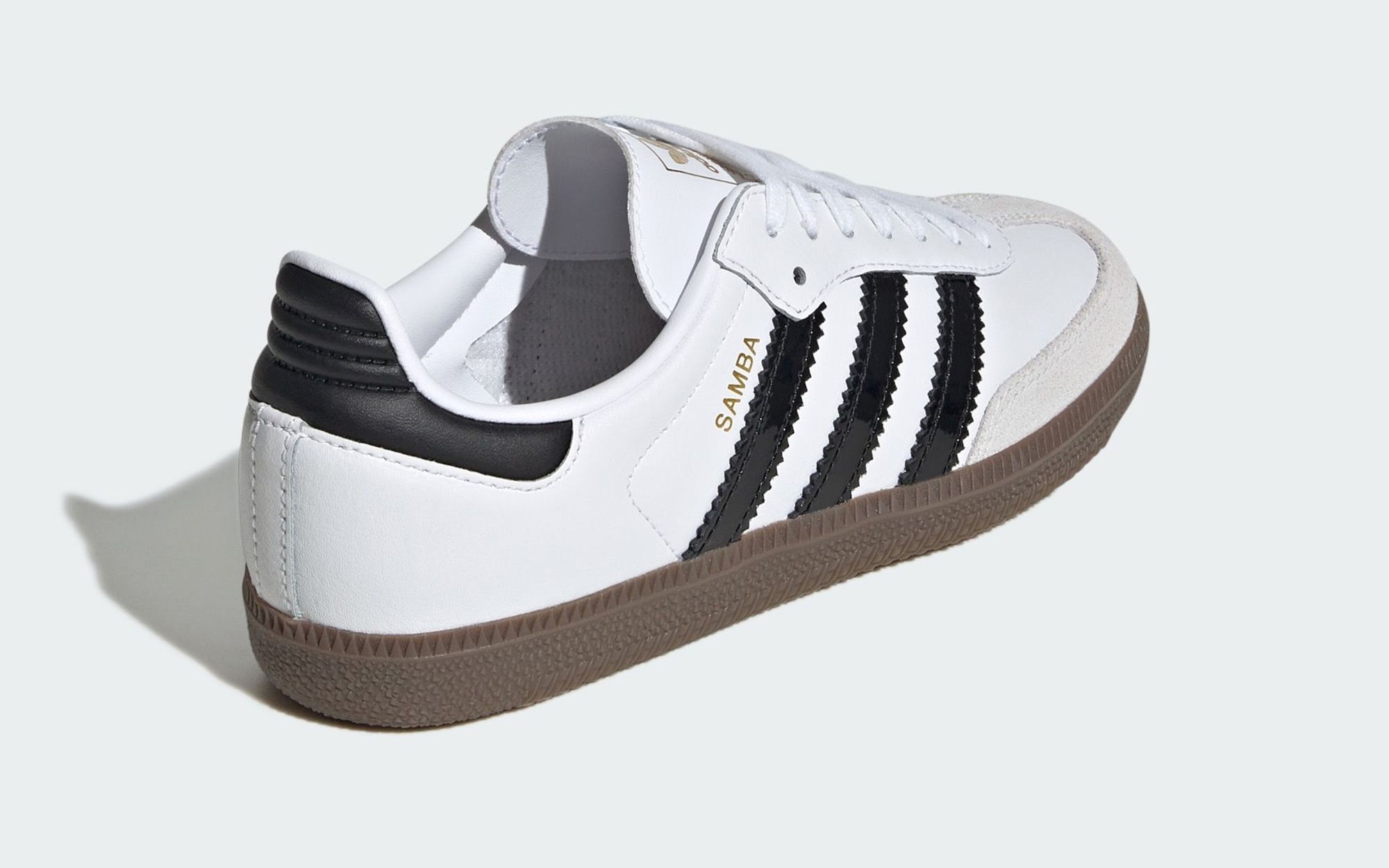 The Classic "White" Adidas Samba Appears with Patent Leather 3-Stripes |  House of Heat