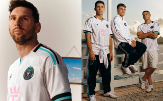 Lionel Messi, Facundo Mura, Mateo Silvetti & German Berterame wearing items from Inter Miami's 2026 Third kit collection by adidas.