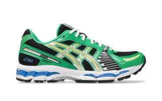 ASICS GEL-KAYANO® 12.1 "Brazil" sneaker in a "Black/Cilantro" color scheme.