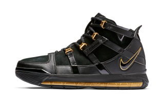 Nike-Zoom-LeBron-3-Black-Gold; SKU: AO2434-001. Photo via Nike.