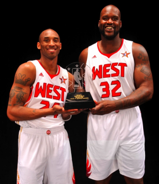 Kobe Bryant and Shaquille O'Neal 2009 All-Star co-MVPs.Kobe Bryant and Shaquille O'Neal 2009 All-Star co-MVPs 