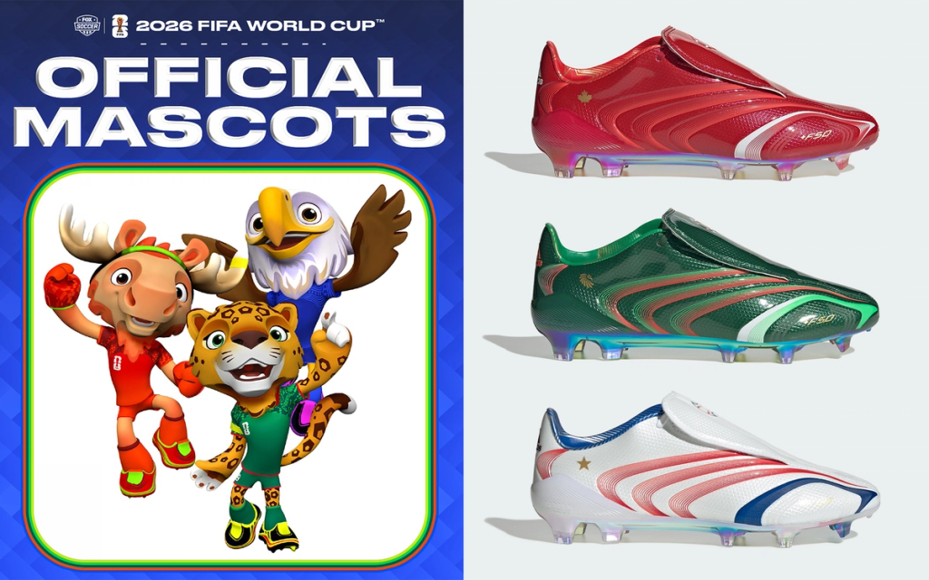 Adidas F50 Tunit special edition colorways representing 2026 World Cup host nations