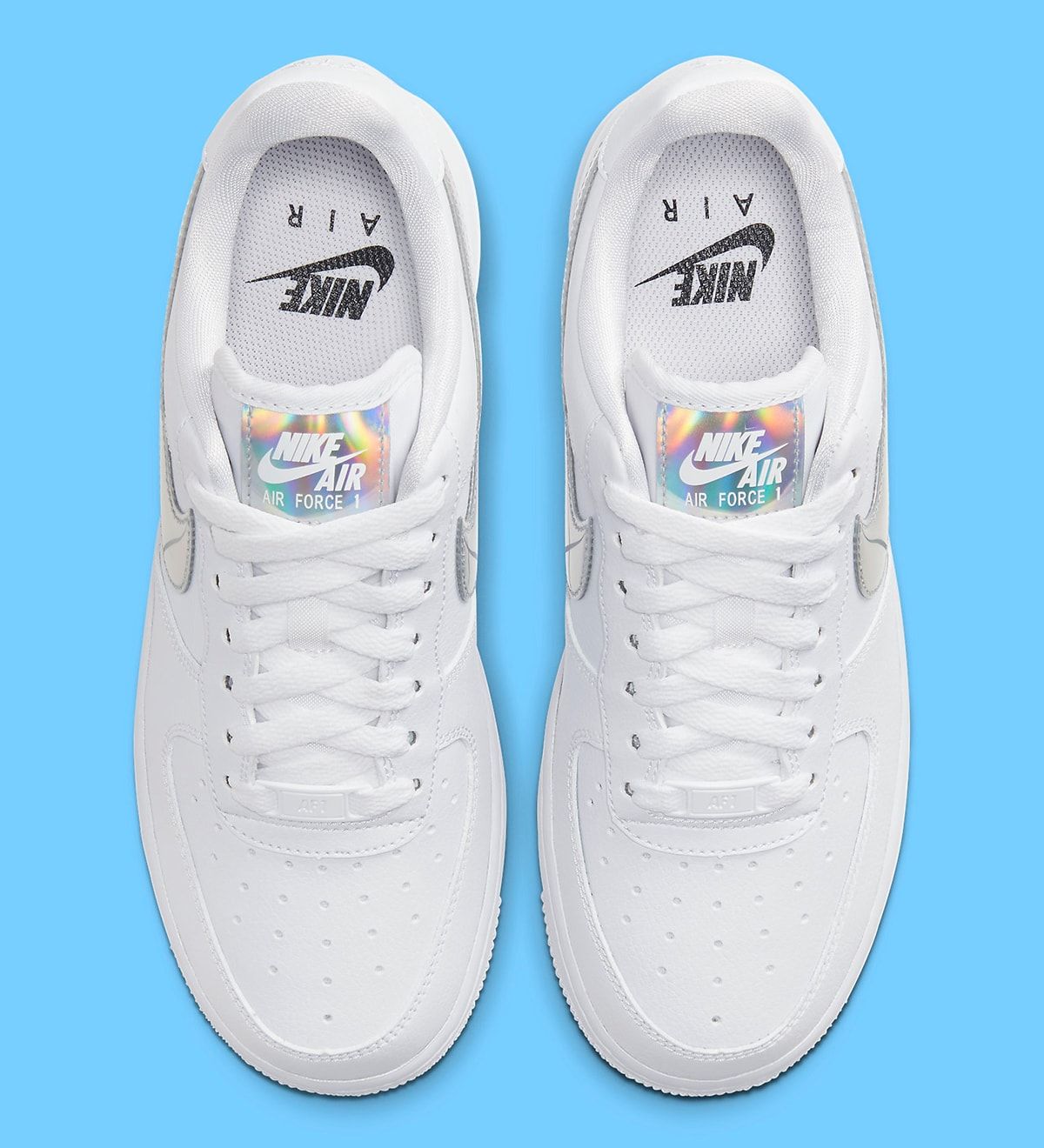 Nike air force clearance 1-100 white iridescent swoosh