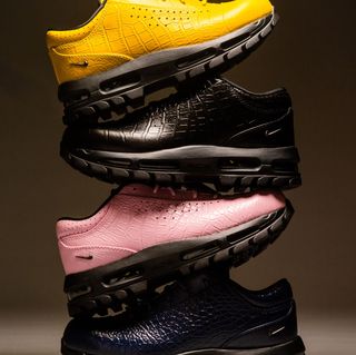 Yellow, Black, Pink & Navy Gator Nike Air Max Goadome Lows. Photo via @soleclassics on Instagram.