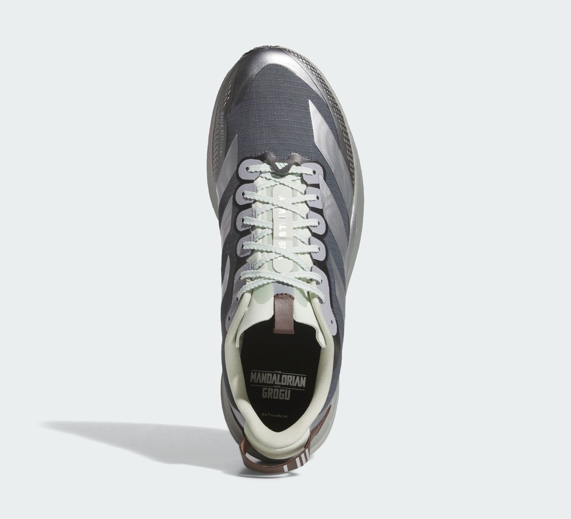 Star Wars™ x adidas Adizero Evo SL ATR "The Mandalorian & Grogu" running shoe collaboration.