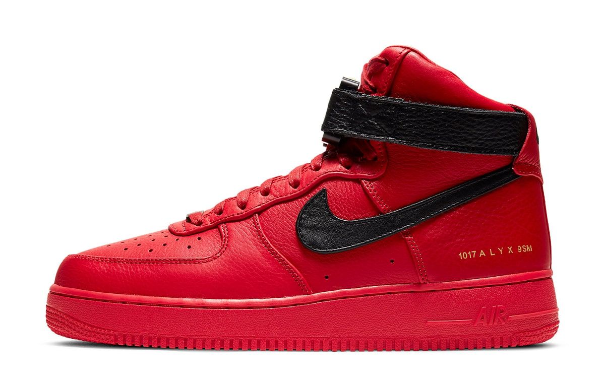 Nike air force 1 high red black on sale white