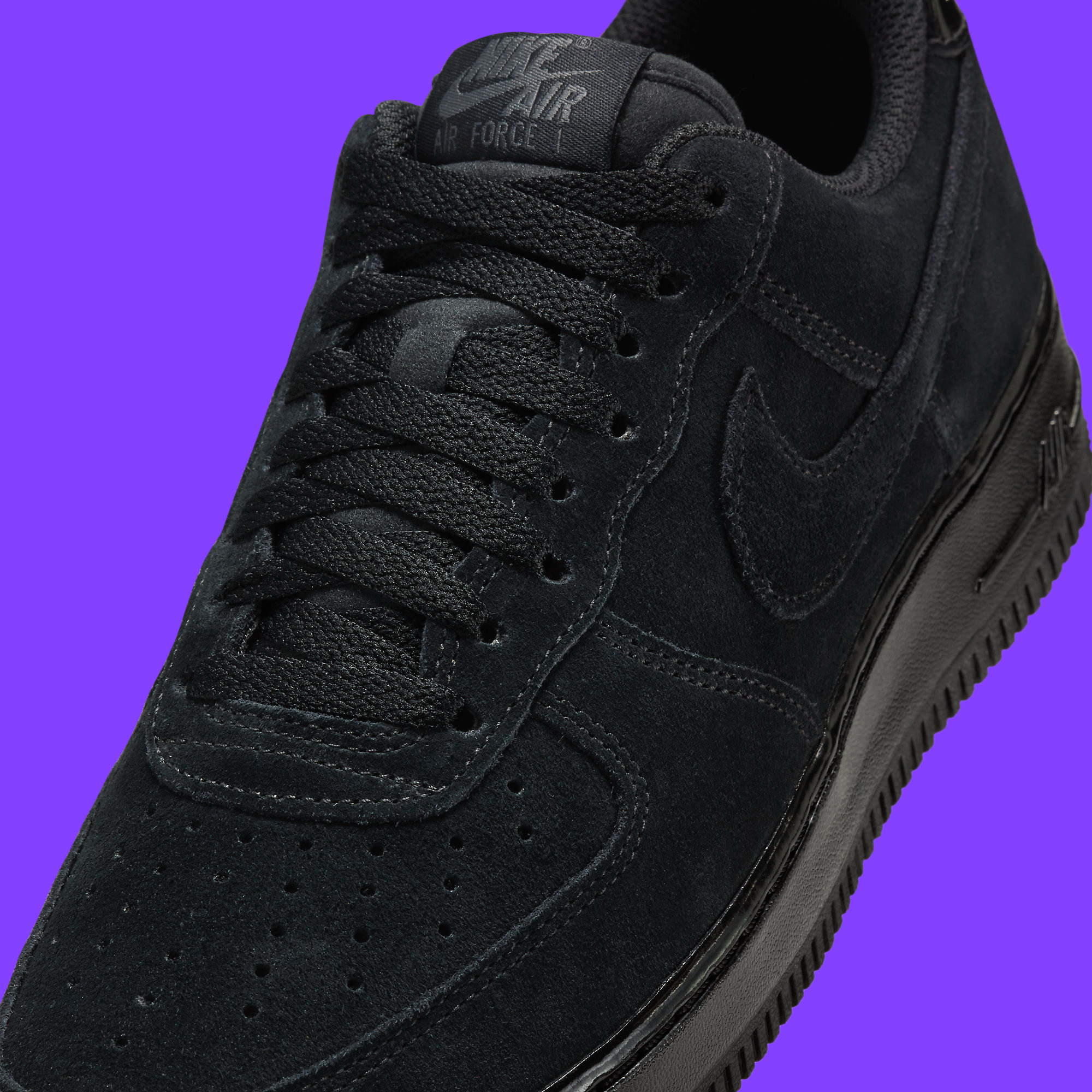 nike air force 1 low triple black suede