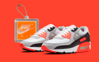 Nike's Air Max 90 in a "Platinum Tint/Blue Lightning" color scheme.