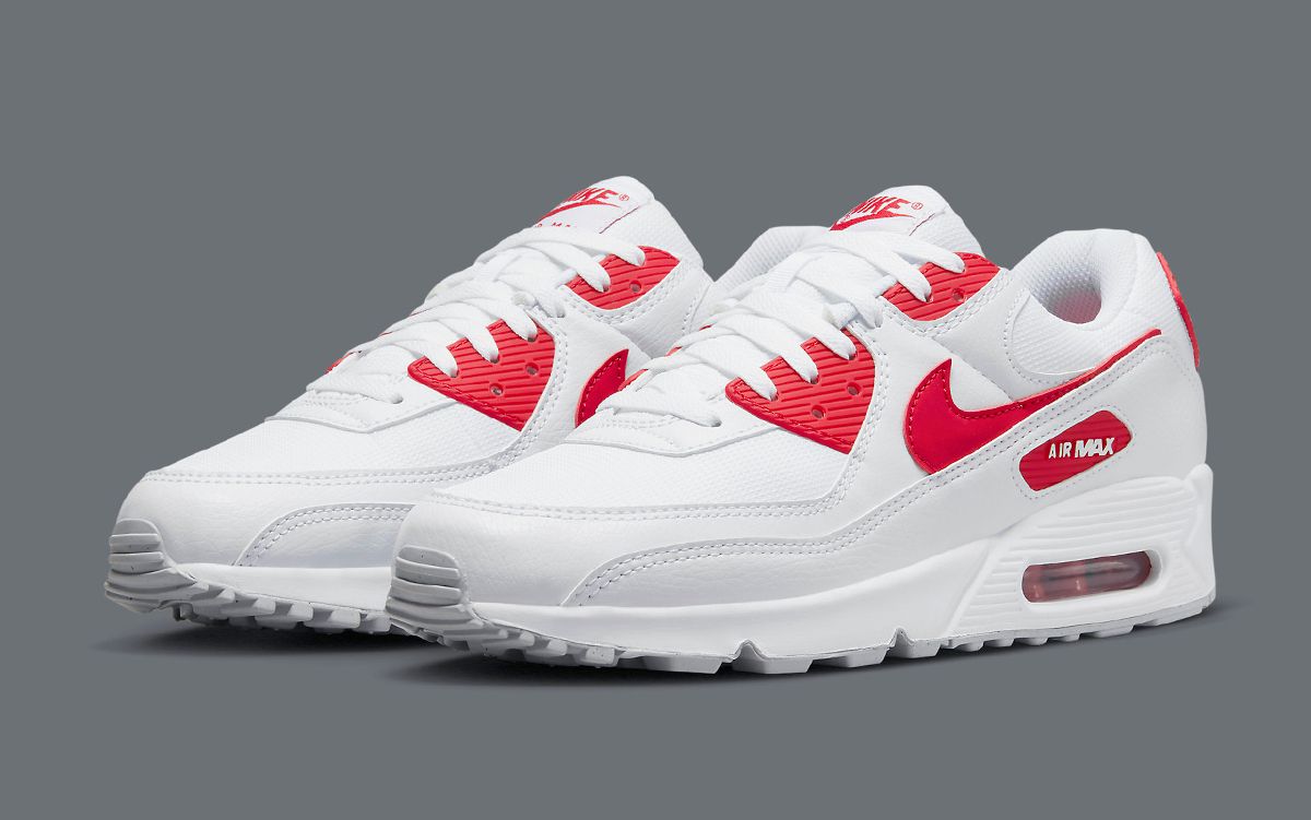 炭酸　　Nike Air Max 90 ホワイト/レッド Nike Air Max 90 White / Light Crimson - Jun 2025 - DM0029