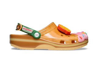 Krispy Kreme x Crocs Classic Clog collaboration inspired by glazed doughnuts.