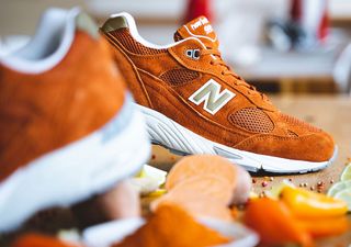 Available Now // New Balance M991 in Orange Suede