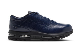 Men's Nike Air Max Goadome Low "Navy Crocodile" sneaker-boot release.