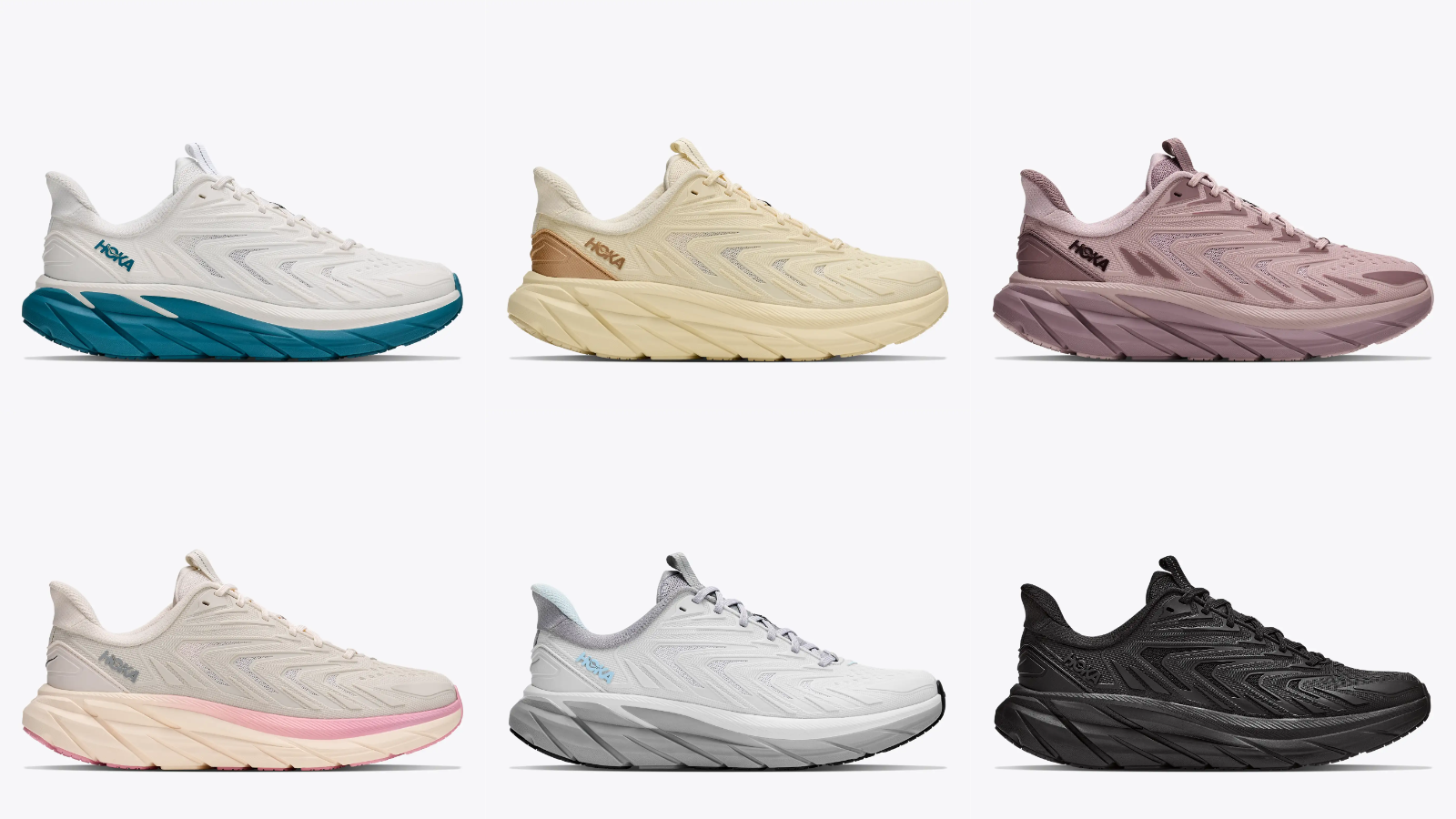 Women's HOKA Clifton UTL Colorways.