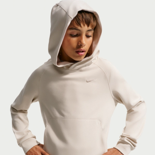Big Kid's Nike Primary Nanoknit Dri-FIT UV Protection Pullover Hoodie "Light Orewood Brown" (SKU: IU3220-104). Photo via Nike.