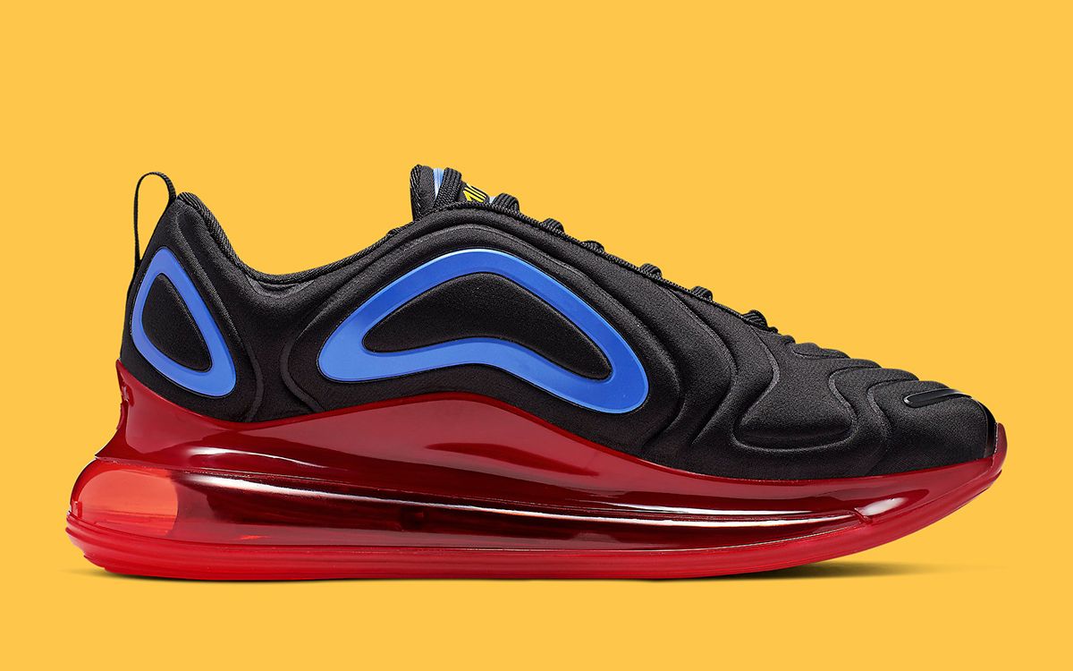 air max 720 black and red and blue