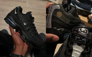 Nike's Total 90-inspired Air Max 95 (Big Bubble) in a black-and-yellow color scheme.