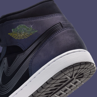 Men's Space Jam x Air Jordan 1 Mid "Black/Varsity Blue" (SKU: IX6374-001). Photo via Nike.