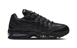 Nike Air Max 95 Leather in a "Triple-Black" makeover.