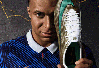 Kylian Mbappé's limited-edition Nike Mercurial Superfly 11 Elite FG "Golden Boot" commemorating his 2026 World Cup™ Golden Boot award. Photos via Nike, Soccer.com.