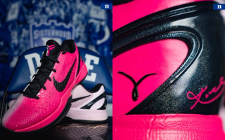 Duke Women's Basketball Player-Exclusive Nike Kobe 6 Protro in collaboration with the Kay Yow Fund.