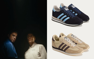 Noel and Liam Gallagher from Oasis next to their new Adidas SPZL Marathon and Achille collaborations.