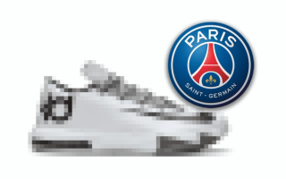 Placeholder for the PSG x Nike KD 6 "White/College Navy" collaboration.