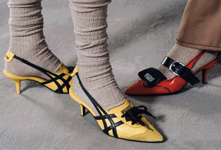 Onitsuka Tiger Mexico 66 Kitten Heel in classic yellow-black. Photos via Onitsuka Tiger.
