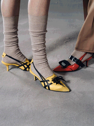 Onitsuka Tiger Mexico 66 Kitten Heel in classic yellow-black. Photos via Onitsuka Tiger.