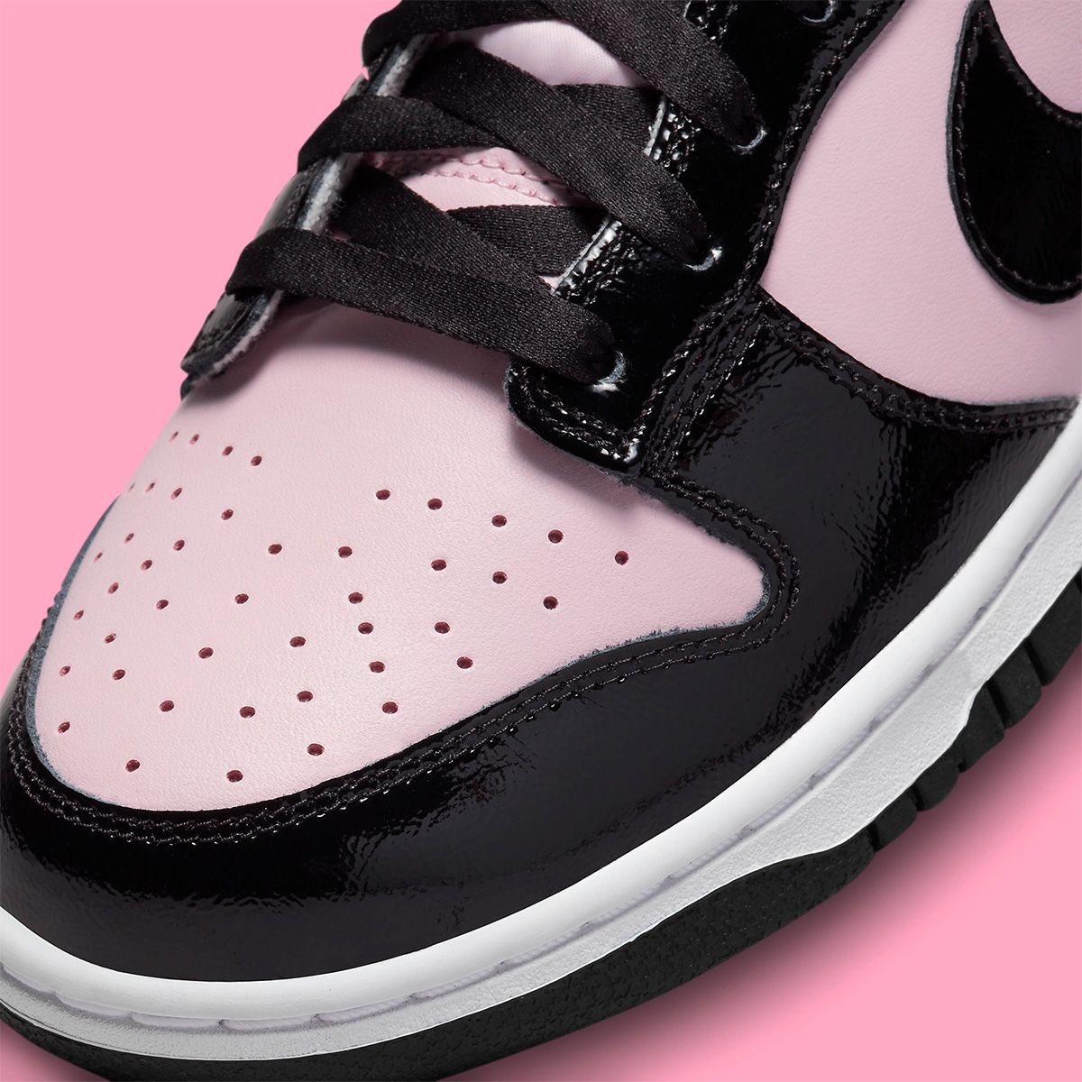 The Nike Dunk Low Appears in Pink and Black Patent Leather | House