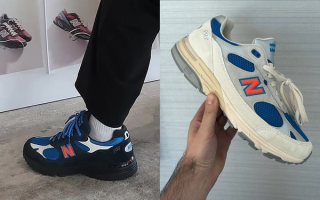 Two Kith x New Balance 993 collaborations by Ronnie Fieg clad in New York Knicks-friendly color schemes.
