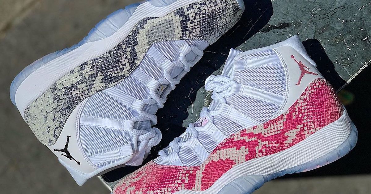jordan 11 piel de serpiente rosa
