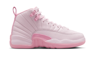 Big Kids' Air Jordan 12 "Pearl Pink" retro.