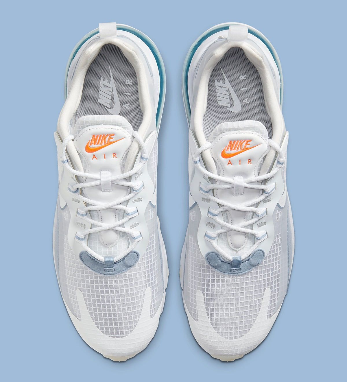 air max 270 react indigo fog on feet