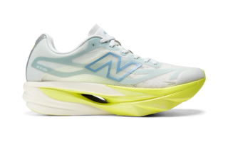 Women's New Balance SuperComp Elite v6 "Blue/Lime" (SKU: WRCEL91C). Photo via New Balance.