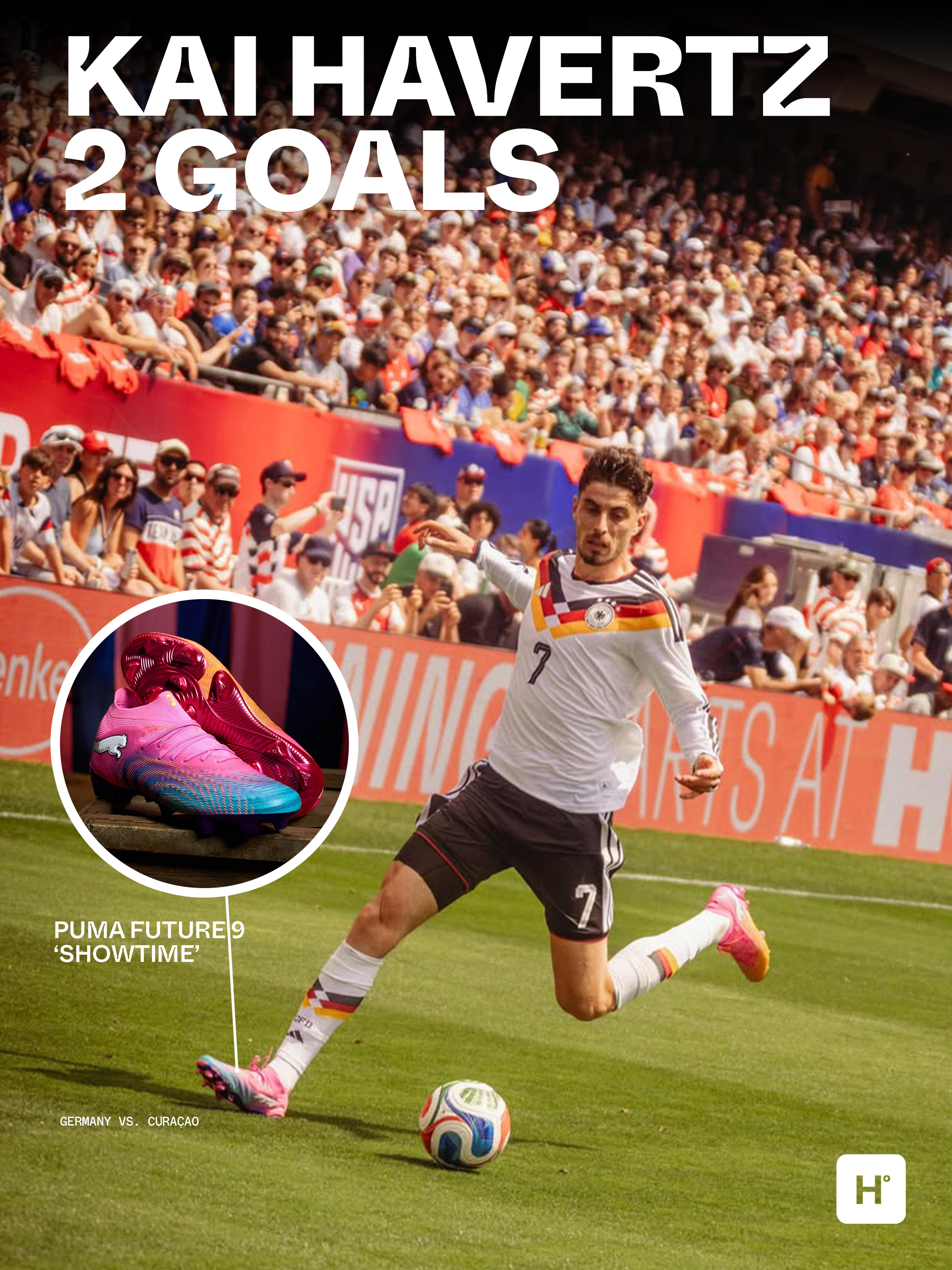 Kai Havertz in a pre-2026 World Cup™ friendly. Photo via Kai Havertz.