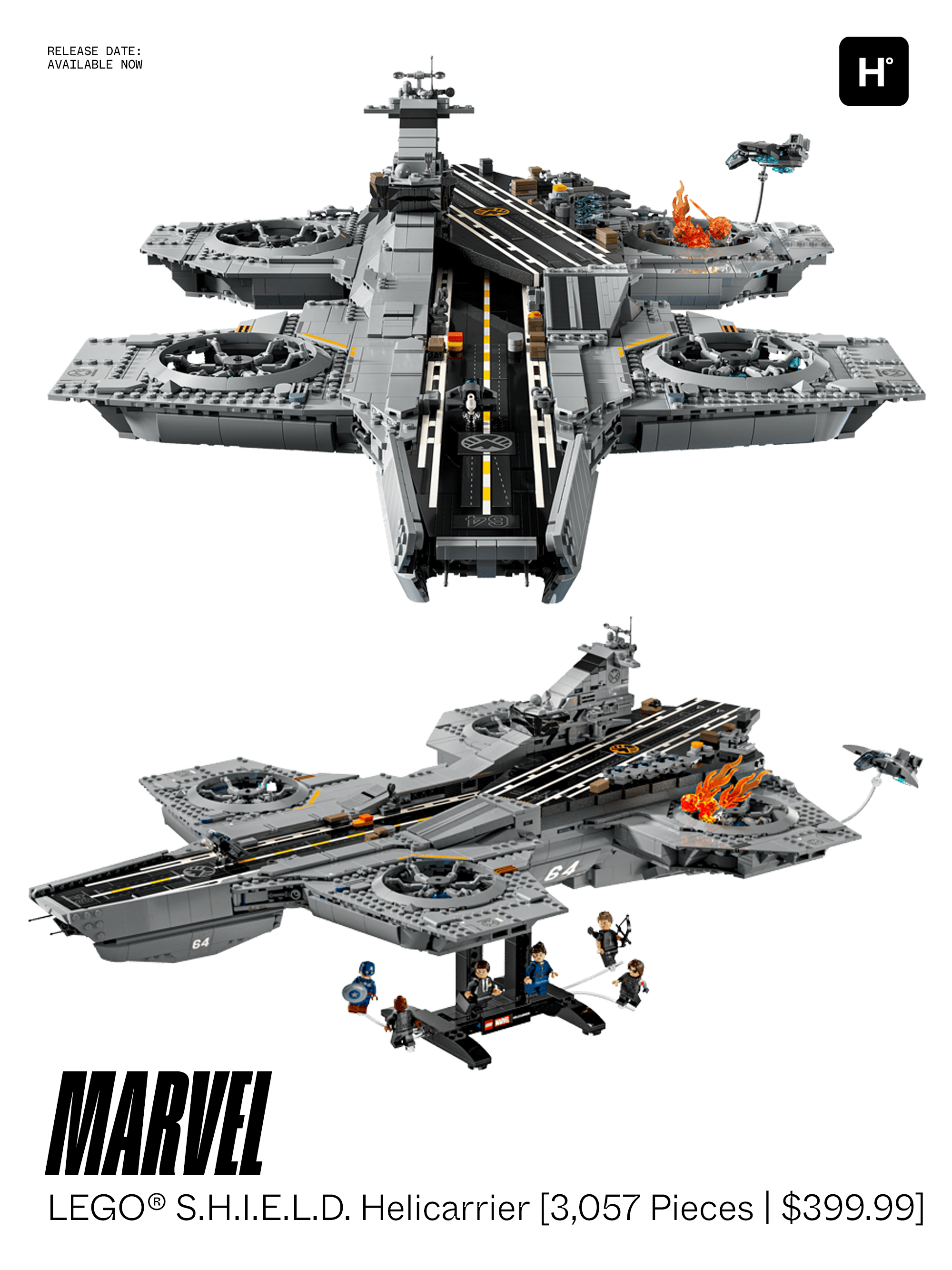 LEGO Marvel S.H.I.E.L.D. Helicarrier — 3,057 pieces — $399.99