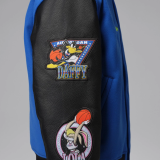 Jordan Flight Space Jam Men's Varsity Jacket "30th Anniversary" (SKU: IX3095-497). Photo via Nike.