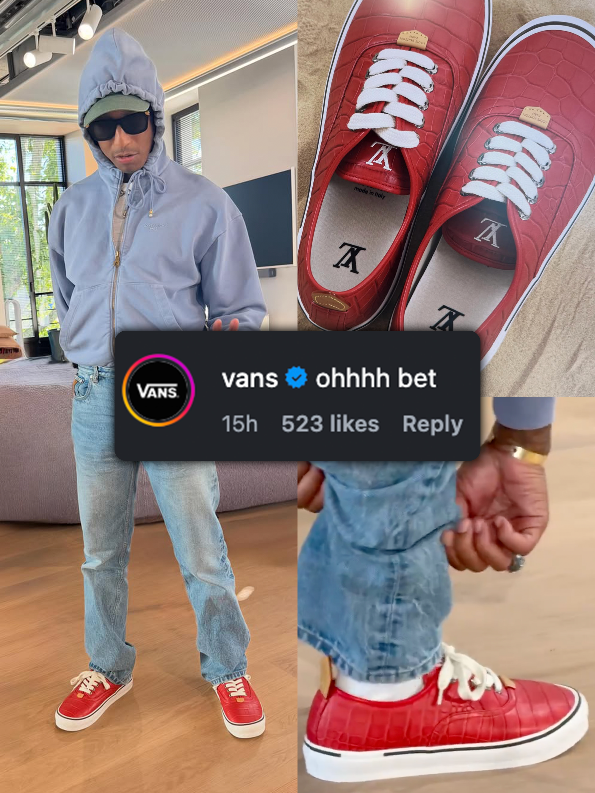 Vans responds to Pharrell's post.