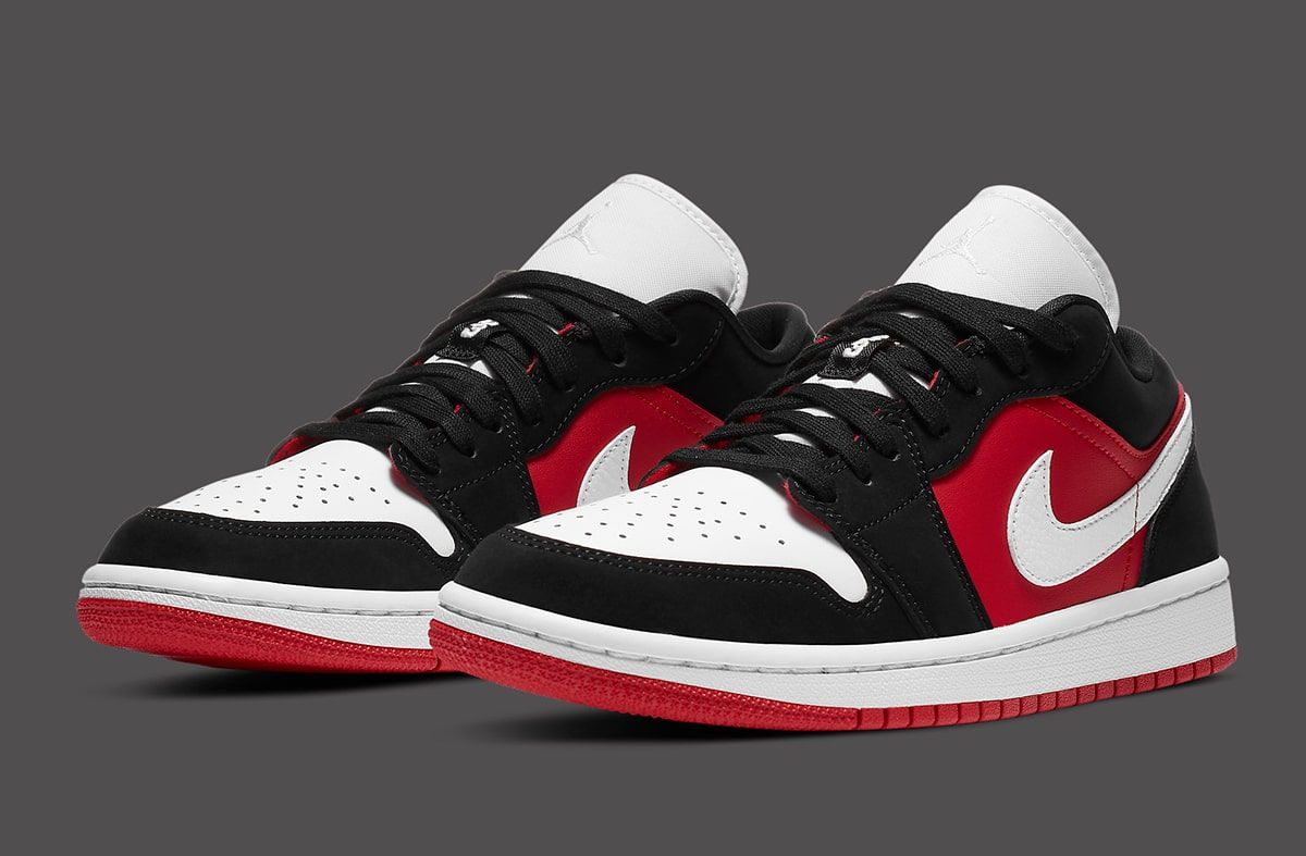 jordan 1 low red white black