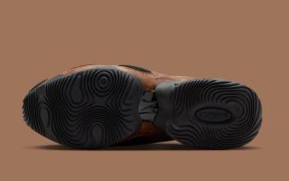 Outsole of Nike's Air Max Muse in a "Light British Tan/Black" color scheme.