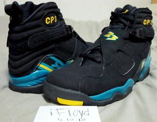 Chris Paul's Air Jordan 8 "Black Away" P.E. (08/09). Photo via Nice Kicks.