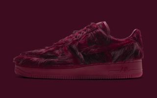 Nike Air Force 1 in a "Team Red" pony hair-covered makeover. Photo via Nike.