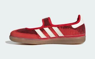Kids' adidas Samba Jane Sequin "Better Scarlet" (SKU: LB0490). Photo via adidas.
