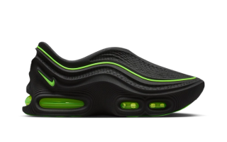 The 3D-printed, Zellerfeld-backed Nike Air Max 95000 in a "Black/Volt" color scheme inspired by the Air Max 95.
